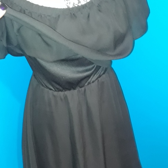 ASOS Black Faux Crop top Layered short Dress - Picture 2 of 8